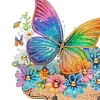 (US Local)Wooden Special Shaped Flowers Butterflies Diamond Art Craft Wall Hooks for Home