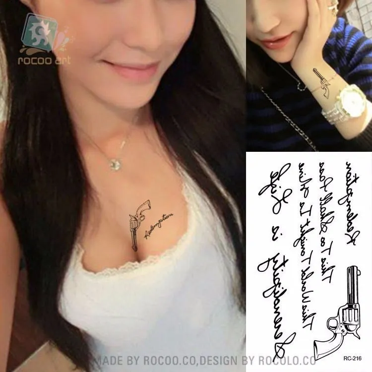 Waterproof Temporary Tattoo Sticker heartbeat wave French it is the life English letter women's tatto flash tatoo fake tattoos