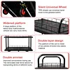 [US Local Warehouse] 2 Shelf Heavy Duty Rolling Utility Cart 880lbs Capacity Serving Cart with Wheels