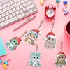 5Pcs DIY Christmas Cat Diamond Painting Keychain（Double-Sided)