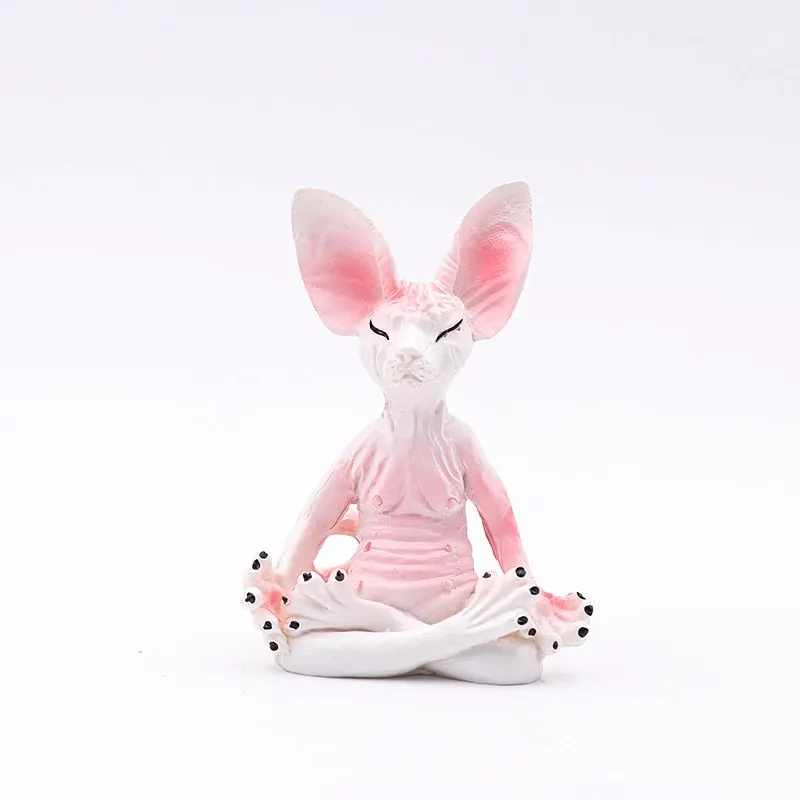 Whimsical Buddha Sphynx Cat Figurine Meditation Yoga Happy Cat Decor Art Sculptures Outdoor Garden Statues Figurines D&eacute;co Jardin
