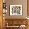 >SALE<Embroidery Eco-cotton Thread 14CT Printed Xmas Window Cross Stitch 34x30cm