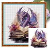 Dragons And Books - 14CT Stamped Cross Stitch - 50*50cm