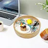 Wooden Butterfly Diamond Painting Serving Tray with Handle for Coffee Table