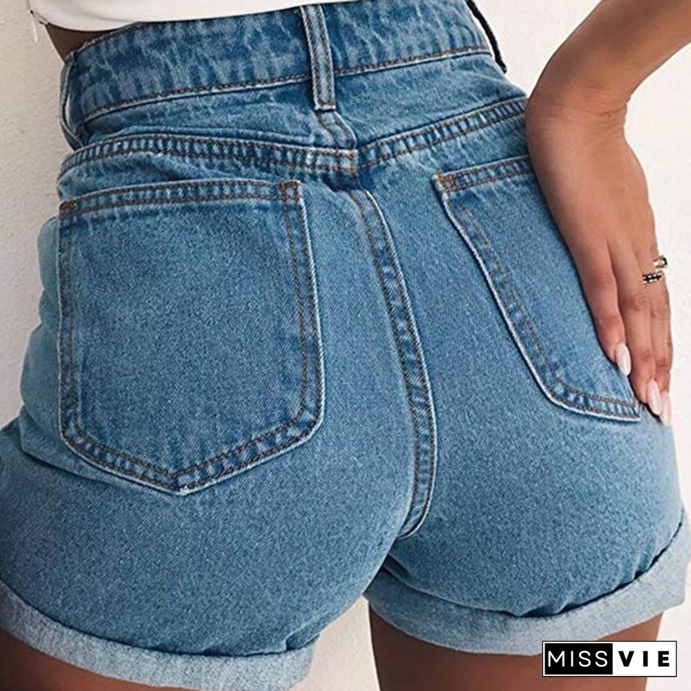 Women Denim Shorts Summer Fashion Slim Skinny Short Pants Beach Stretch Shorts Jeans