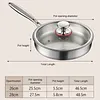 316 Stainless Steel Frying Pan With Lid Household Uncoated Cookware Non-Stick Even-Heating Flat Bottomed Skillet Suitable for Fried Egg Steak