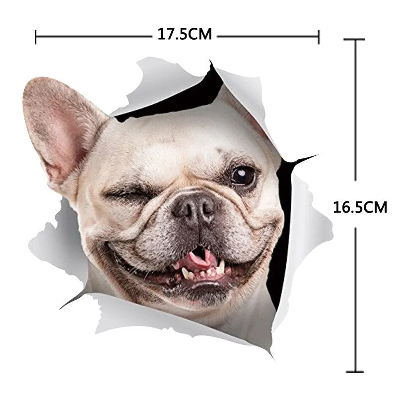 New Cat Dog 3D Wall Sticker Bathroom Toilet Kids Room Decoration Wall Decals Animal Sticker Refrigerator Waterproof Poster