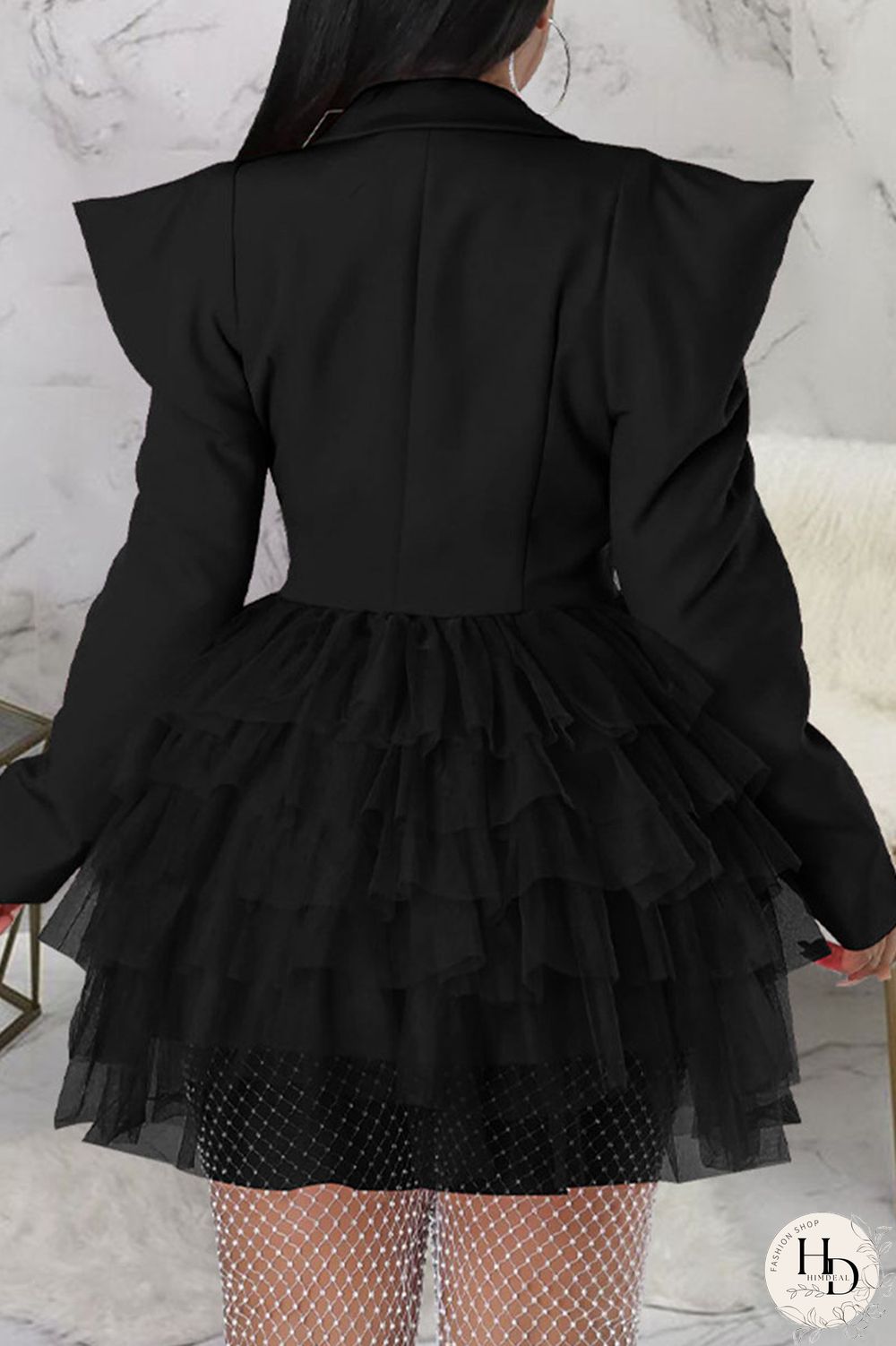 Colorful Blue Casual Street Solid Patchwork Turn-back Collar A Line Dresses
