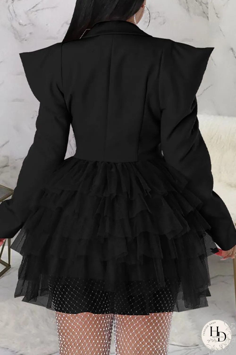 Colorful Blue Casual Street Solid Patchwork Turn-back Collar A Line Dresses