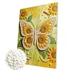 DIY Pearl Painting Sunflower Butterfly for Home Wall Decor with Frame(30x40cm)