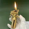 Handmade Brass Desktop Capitol Kerosene Lighter Super Long Standby Personality Creative Automatic Mechanical Antique Lighter (no fuel)