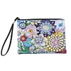 DIY Diamond Art Cosmetic Bag Flowers PU Women Clutch Kit