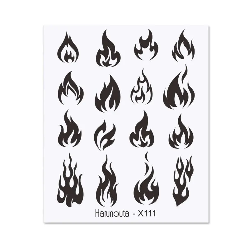 Harunouta Cool Geometry Pattern Water Decals Stickers Christmas Snowflakes Slider For Nails Valentine's Day Nail Art Decoration
