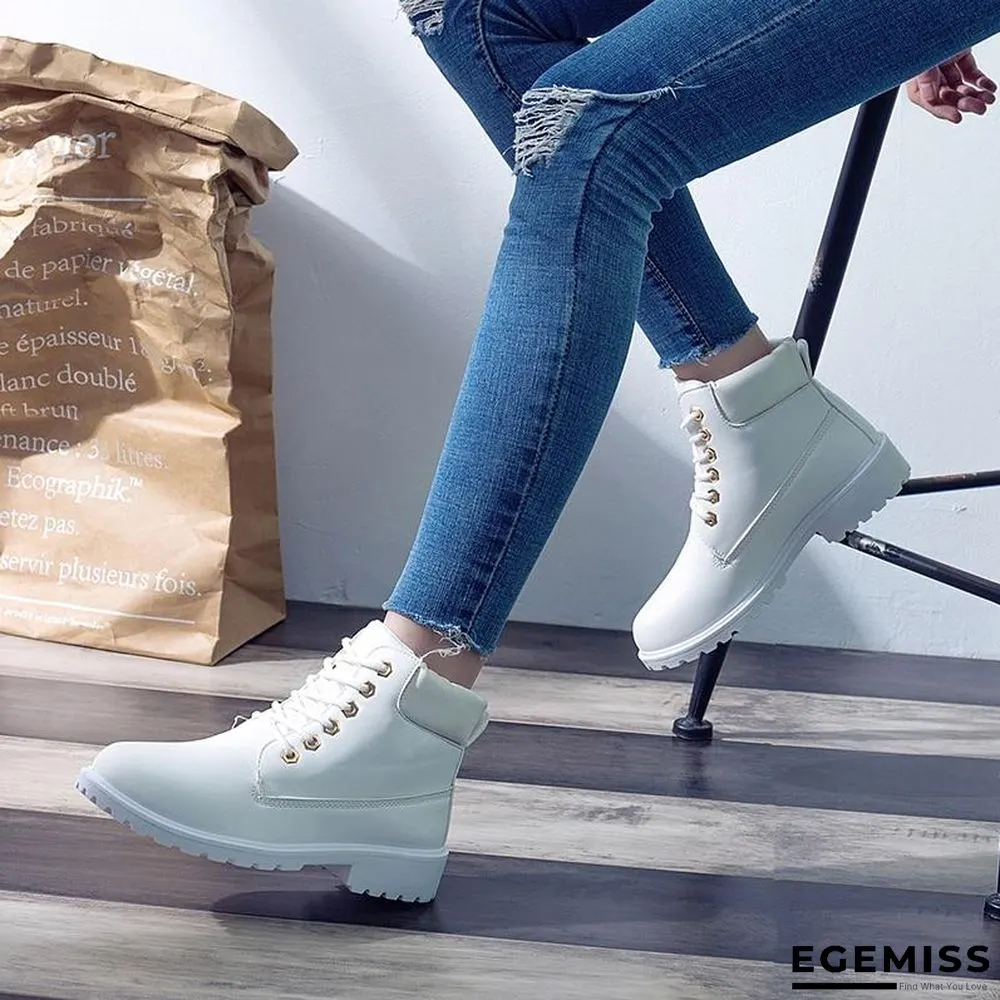 Autumn Early Winter Shoes Women Flat Heel Boots Fashion Keep warm Women's Boots Brand Woman Ankle Botas | EGEMISS