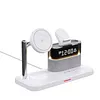 5 in 1 Wireless Charger with Alarm Clock, Magnetic Wireless Charger Stand for Phone, Watch, Earphones