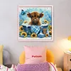 (Stamped/Counted) Bathing Yak And Sunflower-11CT Cross Stitch 40*40cm/15.75*15.75in