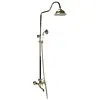 [US Local Warehouse] Antique Gold Shower Head Set with Knobs Mixer Tap Vintage Rainfall Showers Faucet Wear Resist for Home Bathroom Hotel SPA