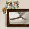 (US Local)Dog Flowers 5D DIY Wooden Diamond Painting Door Topper for Party (Left)