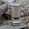 Mini Titanium Liquid Alcohol Stove Ultra Light Titanium Camping Stove Portable With Cross Bracket