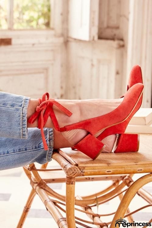 Cut Out Lace Up Low Heel Pumps
