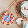 6PCS Diamond Painting Acrylic Washable Mandala Coaster with Holder
