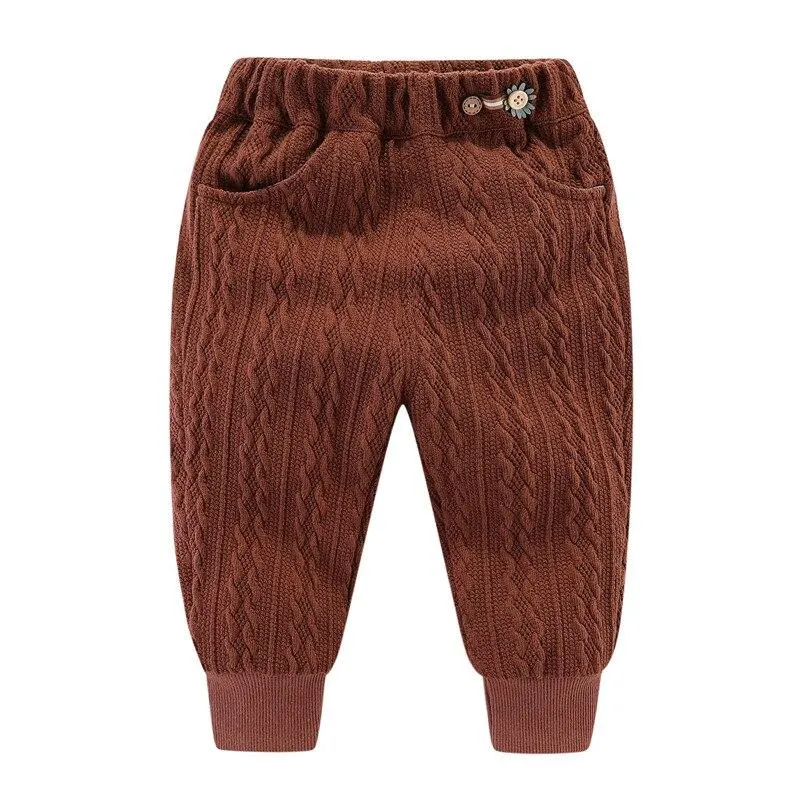 Mudkingdom Girls Knit Pants Winter Cable Leggings Warm Children Clothes Baby Girl Ribbed Trousers