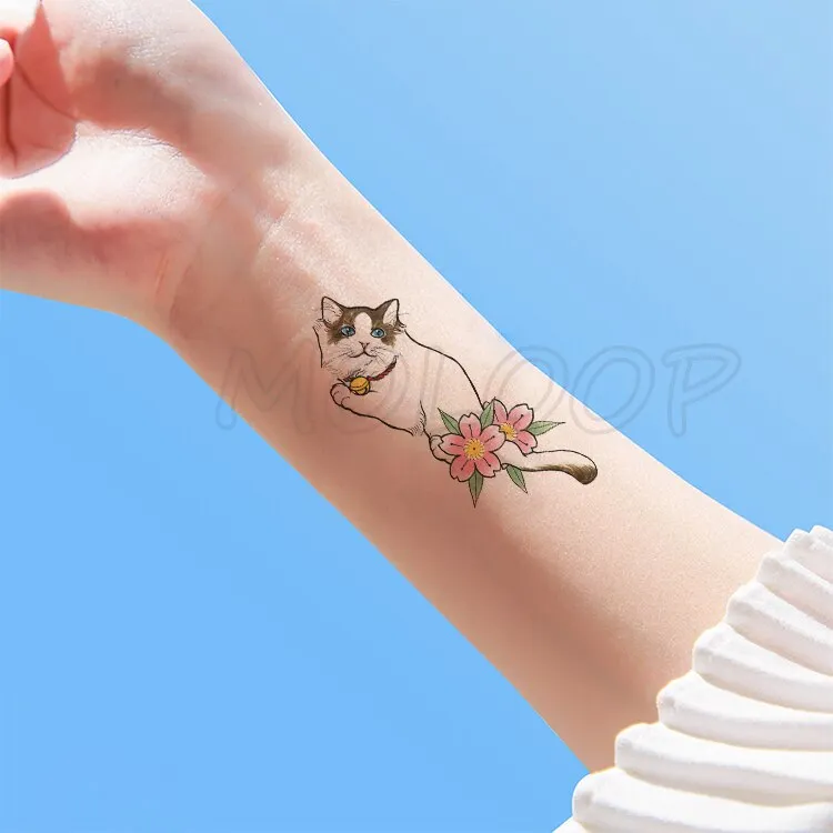 Tattoo Sticker Mermaid Little Element Small Devil Fish Jellyfish Whale Sea Animal Water Transfer Temporary Fake Body Art Tatoo
