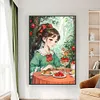 >SALE<Full Embroidery Eco-cotton Thread 11CT Printed Girl Cross Stitch Kit 50x75cm