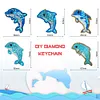 5pcs Dolphin Shape Key Chains DIY Diamond Painting Special Shape Full Drill
