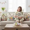 Easter Bunny Eggs Throw Pillow Covers 18x18 Inch He Is Risen Bunny Floral Eggs Farmhouse Easter Cushion Covers for Sofa Couch Bed Livingroom