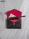 Short wallet made of top-grain cowhide, multi-functional color-blocked wallet, document holder, and card holder