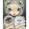 Girl With Ca - 9CT Full Beaded Cross Stitch Kit(54x66cm)