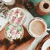 (US Local)6pcs Set Xmas Theme DIY Diamond Painting Coasters Kit with Holder Kit