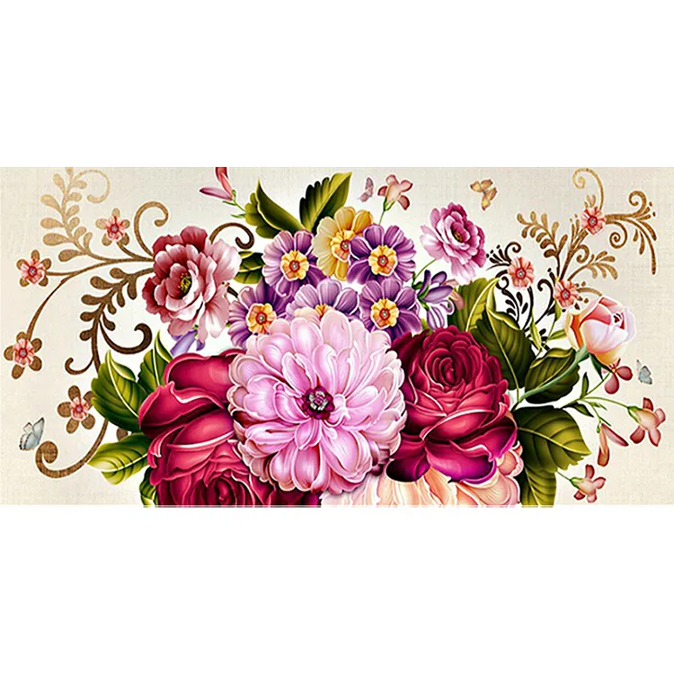 Peony (70*40CM) 11CT Stamped Cross Stitch gbfke
