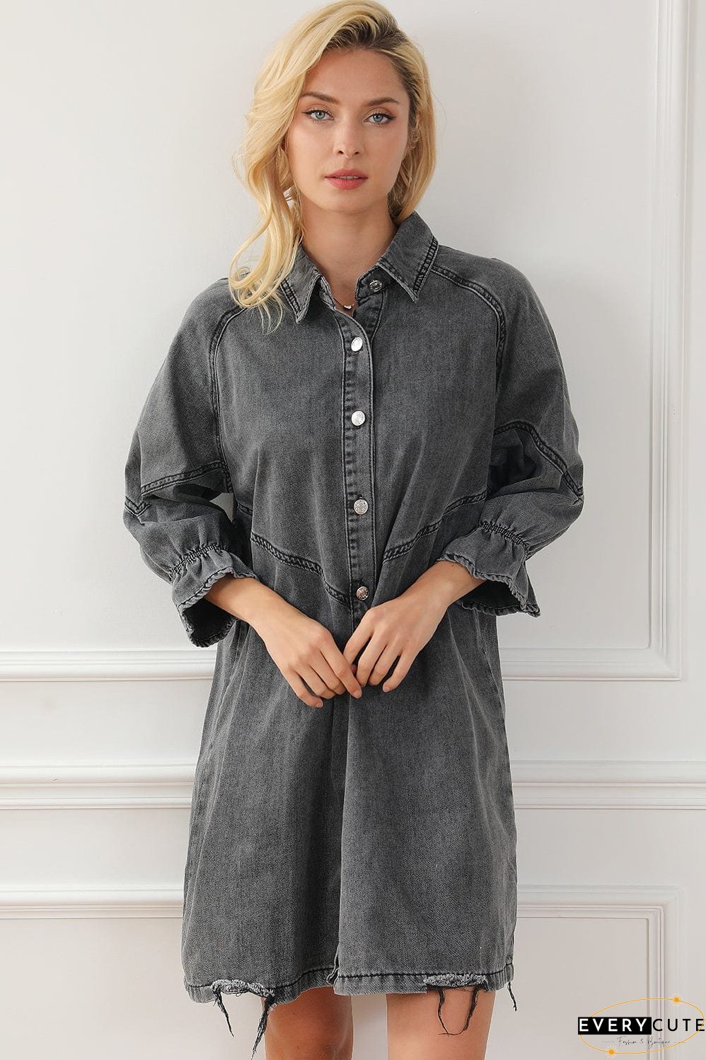 Drop Shoulder Denim Dress