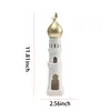 Ramadan Resin Statue Ornament Hollowed Handcrafted Resin Mosque Models Islamic Castle Tabletop Statue for Eid Home Office Decor