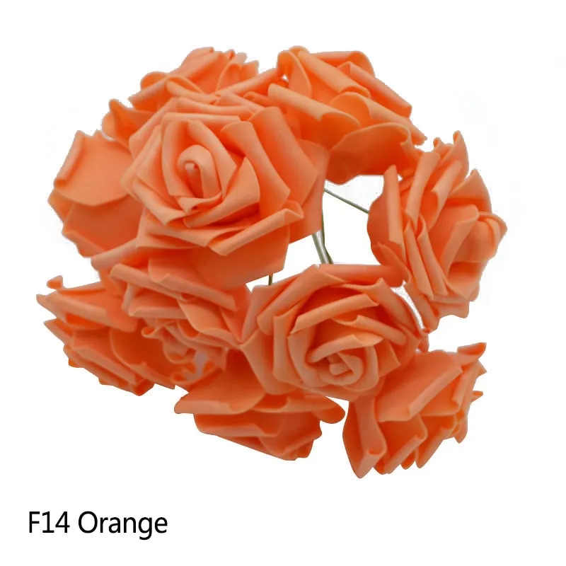 25 Heads 8CM New Colorful Artificial PE Foam Rose Flowers Bride Bouquet Home Wedding Decor Scrapbooking DIY Supplies