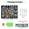 (US Local)8Pcs DIY Butterfly Diamond Painting Art Bookmarks with Crystal Pendants for Gift