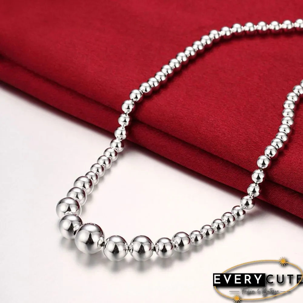 Factory price top quality 925 sterling silver bead jewelry sets necklace bracelet bangle