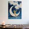 Moon Girl DIY Pearl Painting Kit with Frame 30x40cm Pearl Gem Paintings Picture Arts Craft for Adults Beginners Gift Home Wall Decor