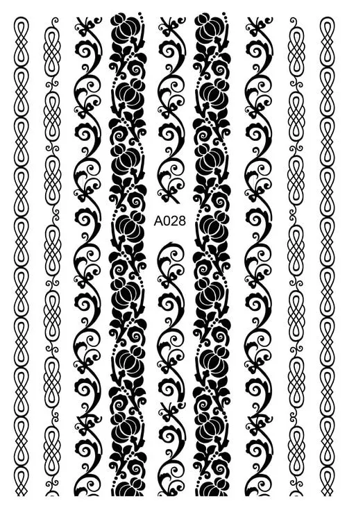 Black Wave Gold Stars White Line Nail Art Stickers Designs Manicure Sticker Back Glue Accessories for Nail Art Decoration Decals-Nail Inspo