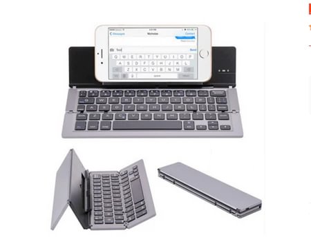 Three Fold Mobile Tablet Aluminum Alloy Bluetooth Keyboard