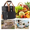 13L Dual Compartments Expandable Insulated Cooler Bag for Camping Picnic (Black)