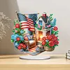 >SALE<American Flag Special Shape Diamond Painting Desktop Home Ornament (House 3)