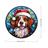 【Limited Stock Sale】Christmas Puppy Glass Painting-Paint by Numbers Acrylic Painting 40*40CM