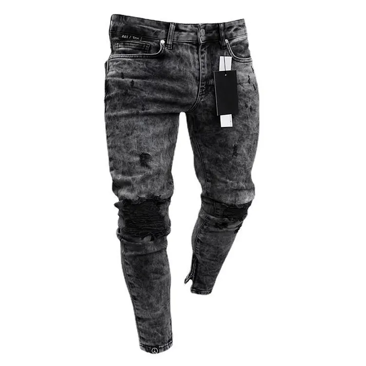 J Shaped Jeans New Men's Skinny Jeans Casual Zipper Skinny Pants