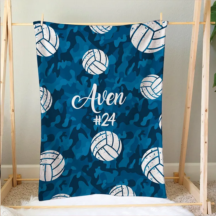 Personalized Volleyball Blanket, Ball Soft Cozy Blankets | BKKid445
