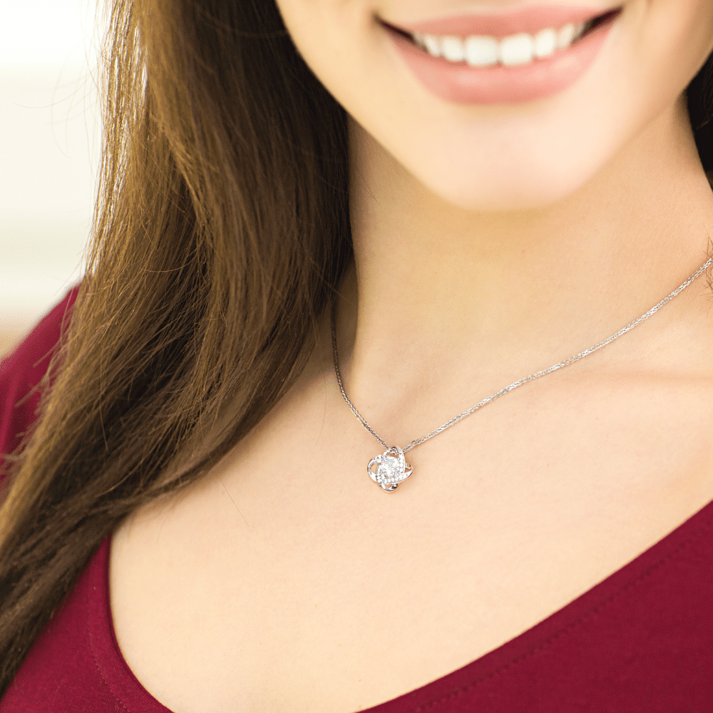 My Daughter &ndash; Believe In Yourself &ndash; Love Knot Necklace