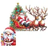 (US Local)DIY Xmas Diamond Painting Wooden Door Pendants Decoration for Feiend Gifts (Elk)