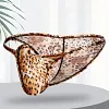 Men's Sexy Leopard Print Ultra-Thin Ice Silk Pouch Briefs